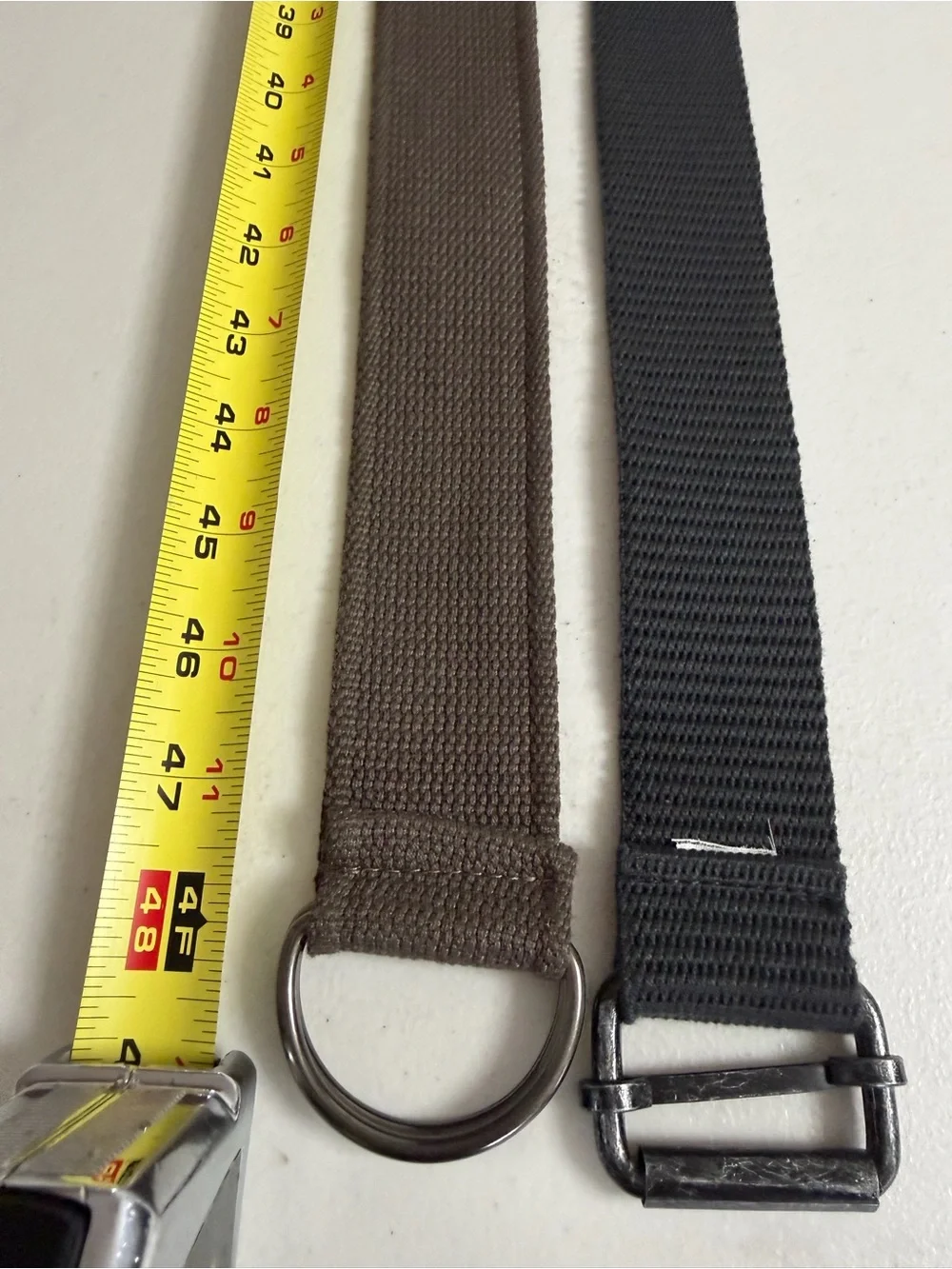 Men's Webbing D-Ring Belt in Black and Olive